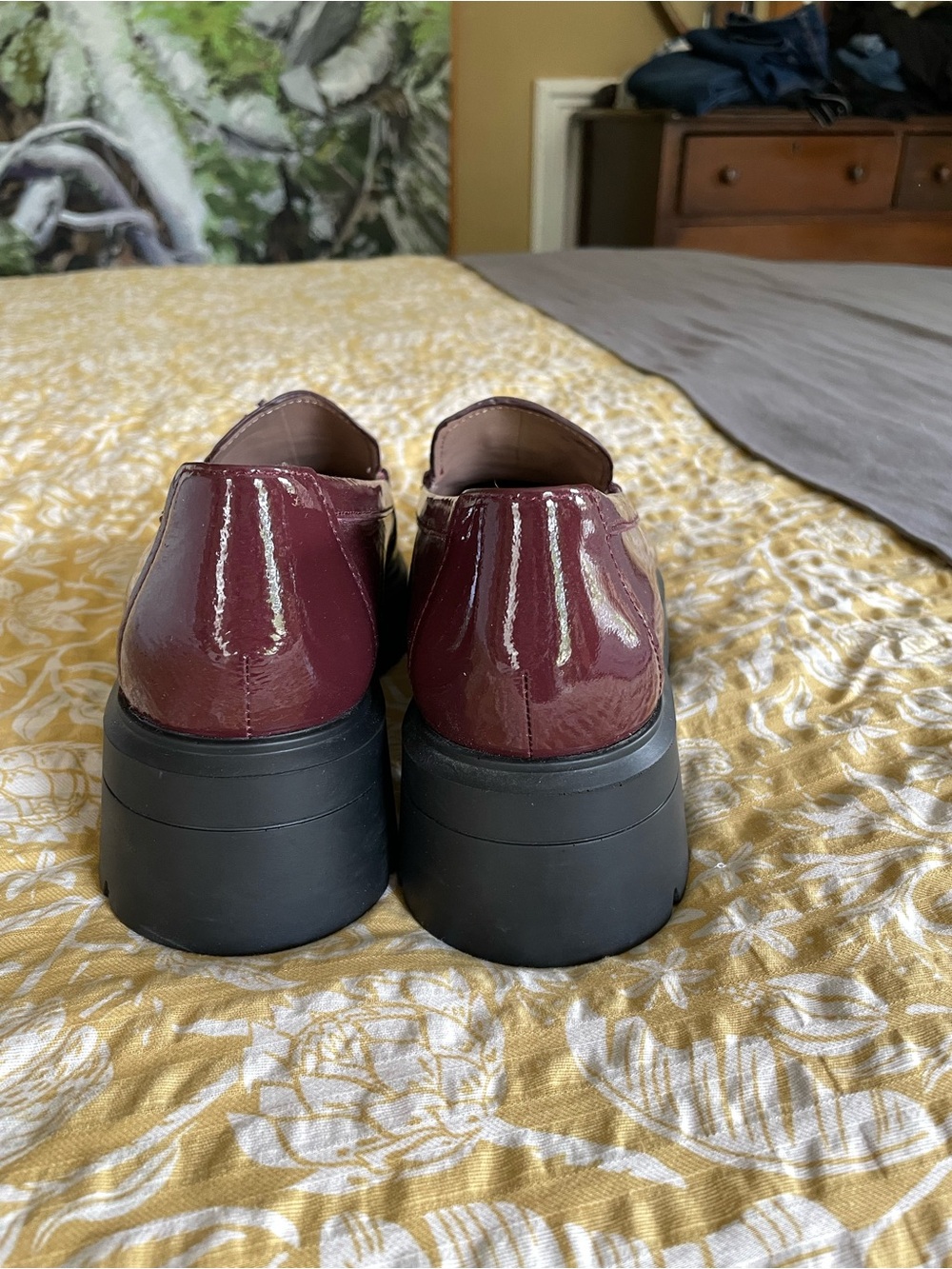 Burgundy platform loafers - Picture 2 of 4